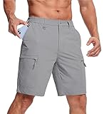 MAGCOMSEN Hiking Shorts for Men Quick Dry Tactical Shorts Men Cargo Shorts Mens Shorts Workout Shorts Summer Shorts Mens Tactical Shorts for Men Workout Shorts Light Grey