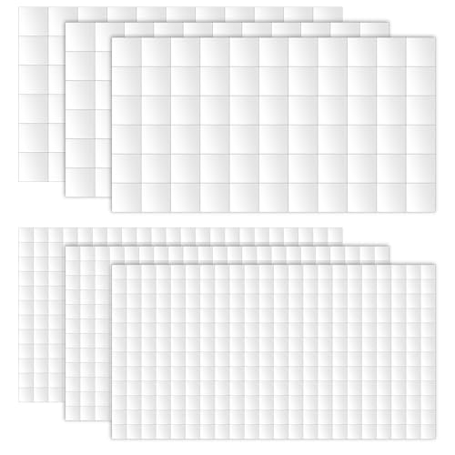 Gosknor 6 Sheets/990pcs Double Sided Foam Squares for Crafts, 0.47 & 0.24 Inch Sticky Mount Adhesive...