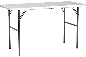 4 FT Folding Table, Plastic Portable Tables for Dining Parties Card Picnic Camping