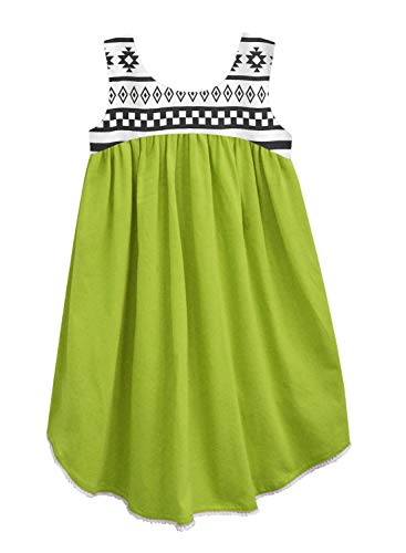 Image of A.T.U.N. (ALL THINGS UBER NICE) Girls Cotton High-Low Mini Dress | Printed Sleeveless Party Dress for Girls