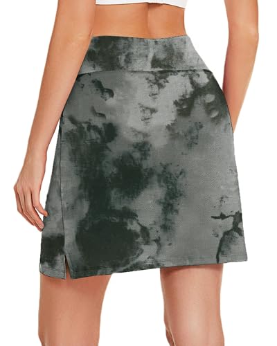 COOrun Golf Skirts for Women Knee Length Athletic Skort with 4 Pockets Quick Dry Pickleball Outfits, Ink S