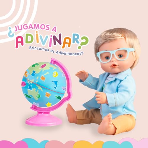 Miniatura 3 de NENUCO ¿Jugamos a Adivinar?, Muñeco Bebé de 35 cm y Cuerpo Duro, Juguete Interactivo con Tecnología de Reconocimiento de Voz, Puede Adivinar lo Que estás Pensando, +3 Años, Famosa (NFN99000)