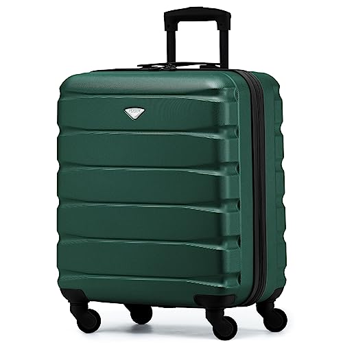 Flight Knight 56x45x25 EasyJet Cabin Bag, Jet2, British Airways Suitcase - Lightweight Small Durable 4-Wheel Cabin Case, Maximum Carry-On Size, ABS Hard Shell, 10kg Hand Luggage Bag- 56 x 45 x 25