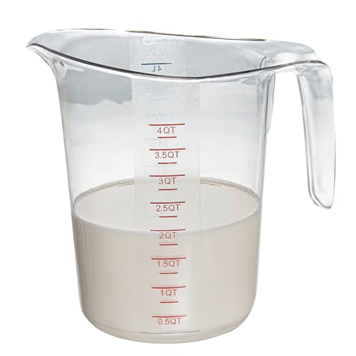 Image of Restaurantware 4 qt Clear Plastic (Cups) Measuring Cup, 10 Pack