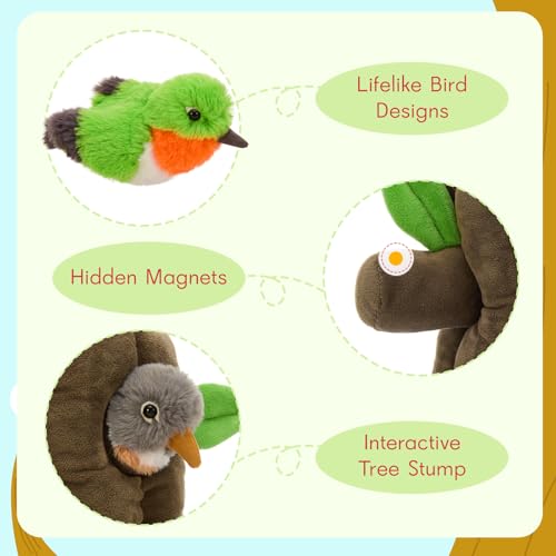 Image of Bird Stuffed Animal Set, Treehouse Plush with 3 Birds & Egg, 12 inch