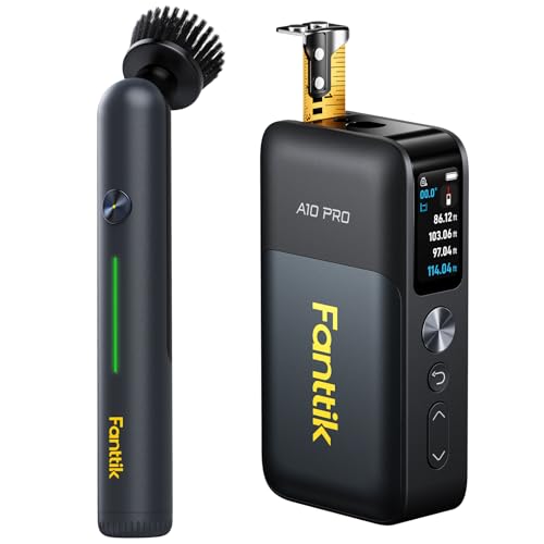Fanttik G9 Nano Electric Spin Scrubber & Fanttik A10 Pro 2-in-1 Digital Laser Tape Measure with HD IPS Color Display