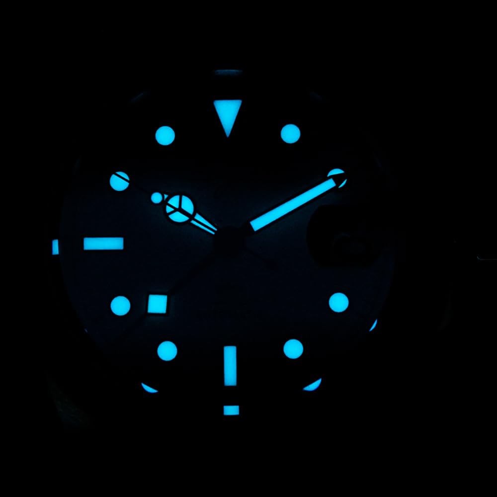 Seestern Sugess S463 GMT Automatikuhr aus schwarzem Stahl mit Datumsanzeige Saphir für Herren