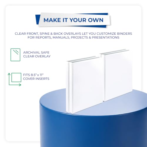 Image of Samsill Durable 0.5 inch 3 Ring Binder, D Ring Binder, 100% Recycled Chipboard, White, 4 Pack