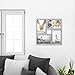 Malden International Designs Puzzle Wall Collages Berkshire Graywash Dimensional Wall Collage Picture Frame, 4 Option, 4-4x6, Gray
