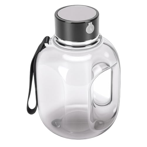 ZAICOLER Botella de Agua de Hidrógeno Recargable de Gran Capacidad de 1,8 L, Generador de Agua de Hidrógeno a Prueba de Fugas para Uso Diario, Correa de Nailon Incluida (BLACK)