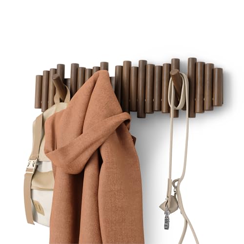 Umbra Picket – Porte-Manteau Huit Crochets Noyer vieilli