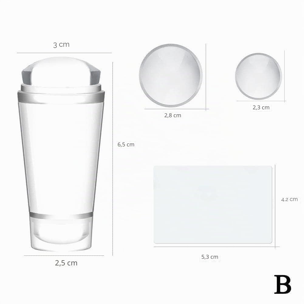 Sello de silicona transparente en gel para puntas de uñas francesas, doble cabeza, herramientas de estampación, manicura