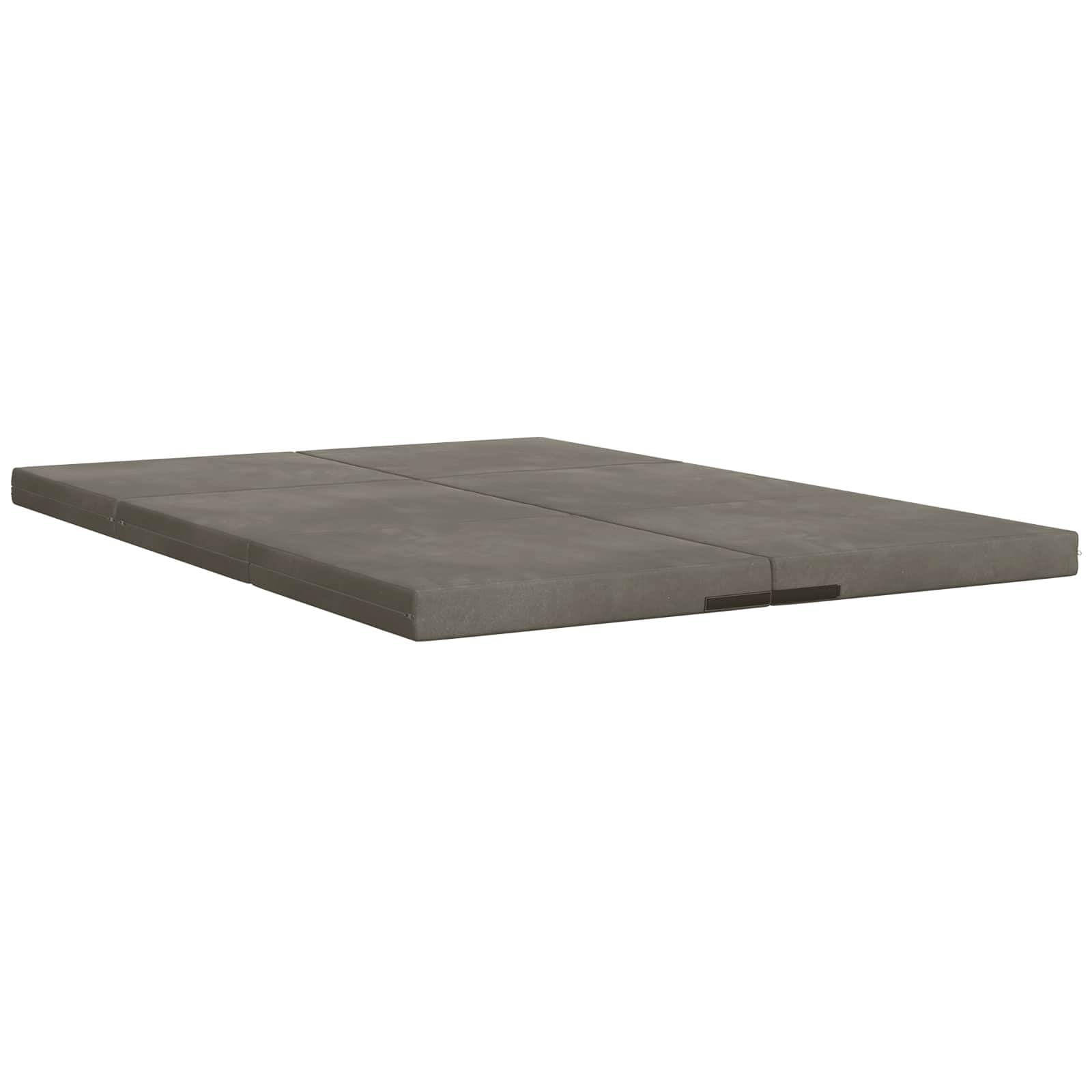 Sofa rozkładana 140 x 67 x 15 cm jasnoszara poliestrowa