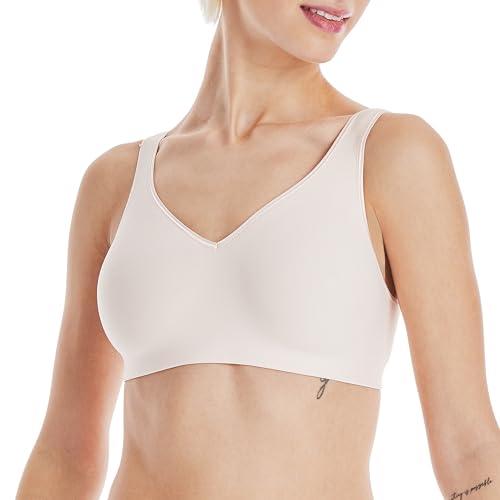 Hanes Women's Wireless Bra, Smooth Comfort Full-Coverage T-Shirt Bra, Single or 2-Pack