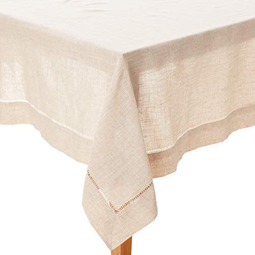 SARO LIFESTYLE Toscana Tischdecke, Poly- und Leinen-Mischgewebe, mit Hohlsaum, 165 x 406 cm – Ansicht 1