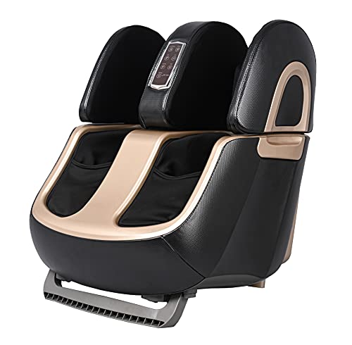 Image of Robotouch Ortholite foot Calf, thigh & knee roller foot massager machine with far infrared heating reduces muscle tension, fatigue, and pain relief, One year Warranty. (Black)