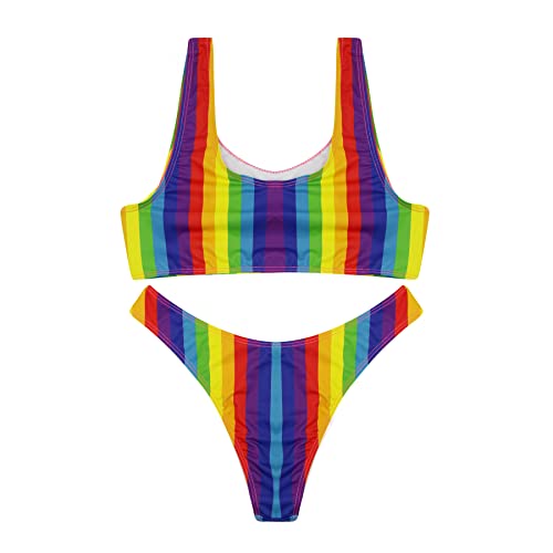 Womens Sexy Bikini High Waist Plush Up Swimwear Strap Cutout Swimsuits Two Piece Bathing Suit with Buckle3