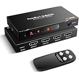 【8K@60Hz対応】avedio links HDMI切替器 4K@120Hz 4入力1出力 HDMI 2.1 セレクター 自動/手動切替 4ポート HDR10/HDCP2.3/48Gbps対応 リモコン付き