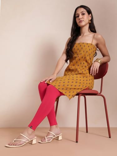 Image of TWIN BIRDS Women Viscose Ankle Leggings | Stretchable Kurti Wear Bottom