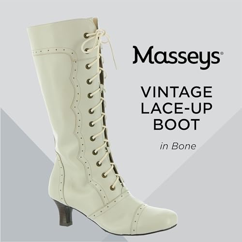Masseys Women's Vintage Lace-Up Mid-Calf Leather Boot2