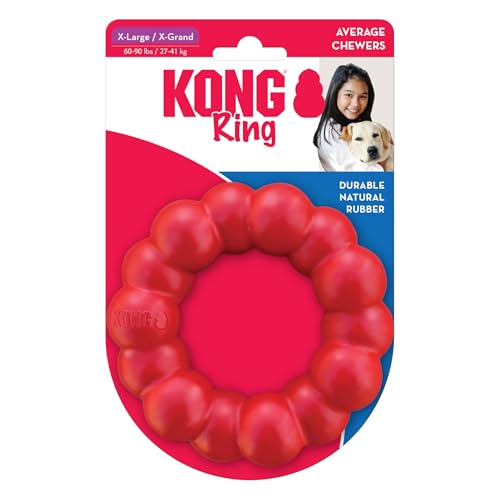 KONG Ring - Hundekauspielzeug - Unterstützt die Zahngesundheit - Langlebiger Naturkautschuk - Für XL Hunde
