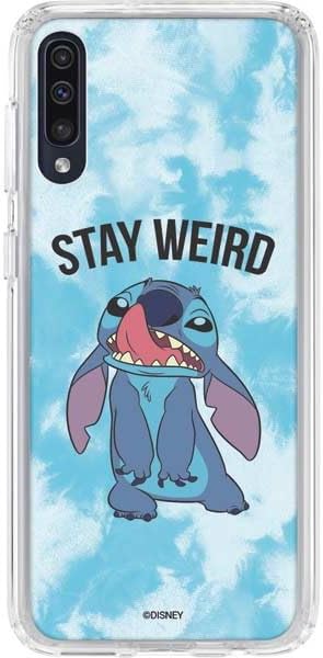Skinit Clear Phone Case Compatible with Galaxy A50 - Officially Licensed Disney Lilo and Stitch Stay Weird Design