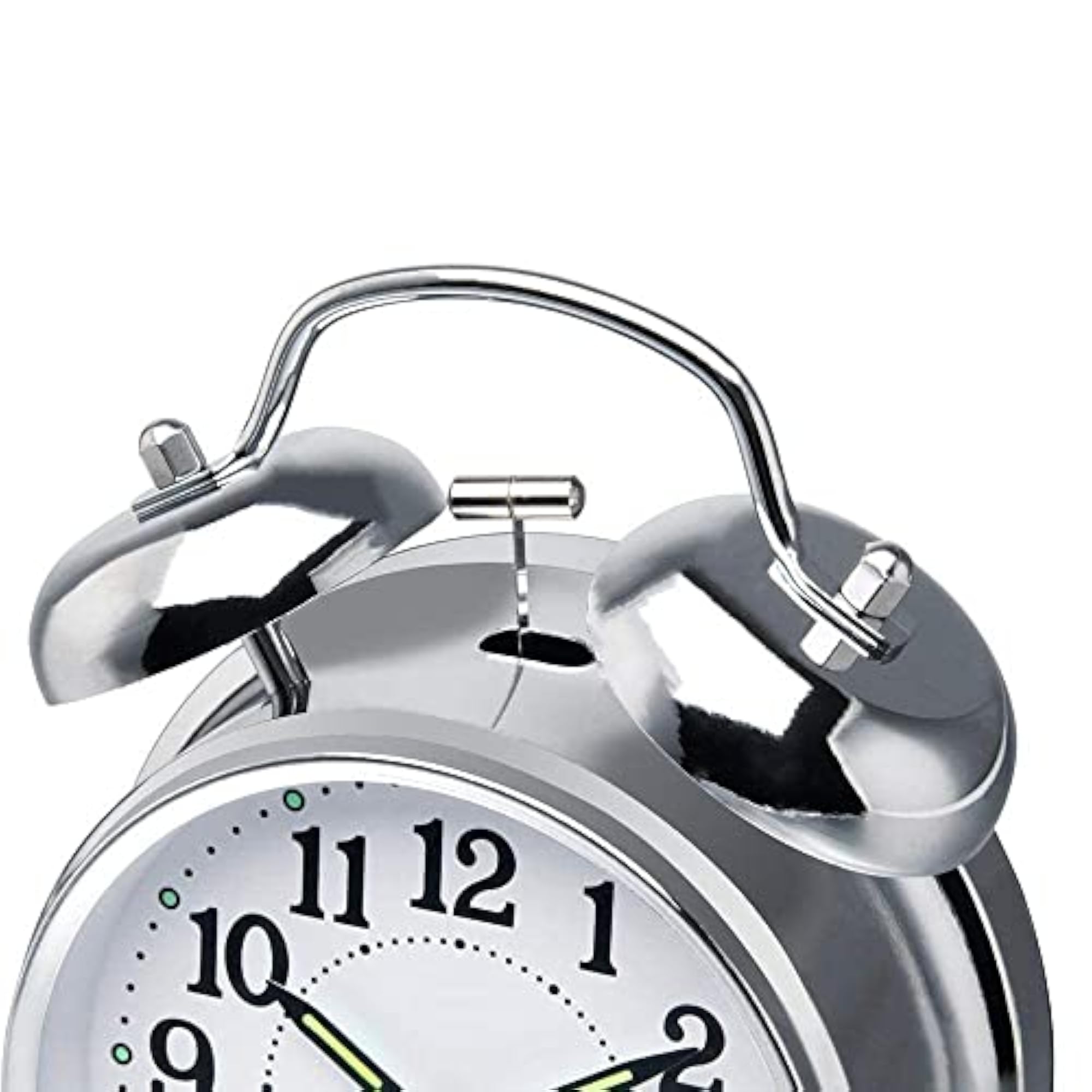 Classic Twin Bell Quartz Alarm Clock, Silent Analog