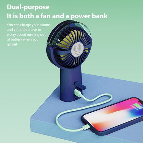 AALLYN Mini-Handventilator, persönlicher Ventilator | Mini-Nebelventilator | USB-Akku, tragbar und leicht, ideal für Sommer-Outdoor-Aktivitäten, Schüler – Bild 6