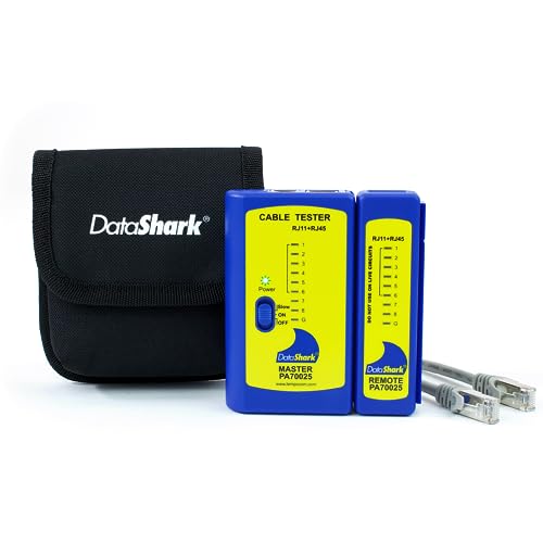 DataShark PA70025 Network Cable Tester | Cable Mapper, Check Continuity | LAN (RJ45) & Telephone (RJ11 RJ12 RJ14) | Test Patch Cords or Installed Cable Runs