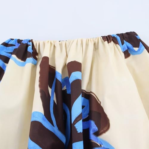 Women's Skirts Summer Loose Vintage Sweet Print Elastic Waist Casual Ladies Beach Picnic Park Outings3