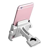 Universal Bike & Motorcycle Phone Mount, Lenmumu Adjustable Aluminum Bicycle Rack Handlebar Phone Holder, Compatiable iPhone X 7 | 7 Plus, 8 | 8 Plus, 6s | 6s Plus, Samsung Galaxy S7, S6, S5 (Silver)