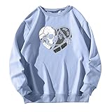 Kapuzenjacke Damen Oversize Vintage Softshelljacke Sweatshirtjacke Hoodies College Jacke Rundhals Kapuzenpullover Streetwear Oberteile Freizeit Loose Bluse Tops Pullover Outwear Mädchen Übergangsjacke