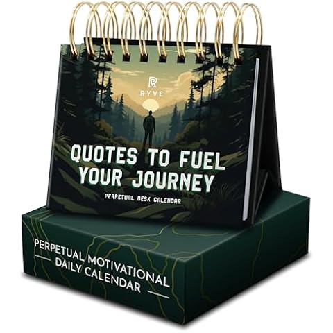 RYVE Motivational Calendar for Men - Daily Flip Calendar with 365+ Inspirational Quotes - Inspirational Gifts for Men, Office Decor for Men, Office Desk Accessories for Men, Office Gifts for Men Cover