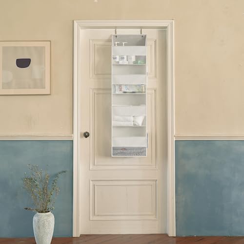 Granny Says 4-Shelf Over Door Hanging Organizer, Wall Mount Back Of Door Hanging Organizers, Large Capacity Storage With Clear Window For Kids Toys, Diapers, Cosmetics, Beige #TOP5