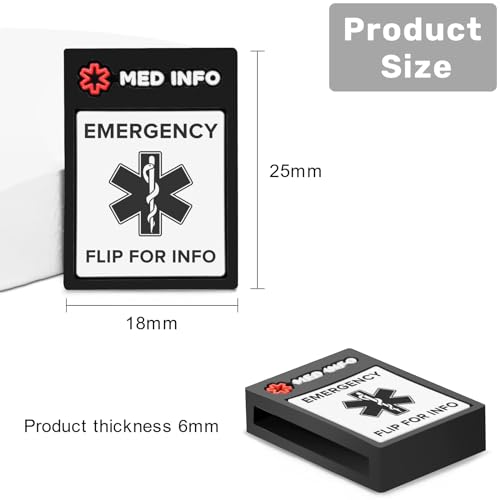 MYLUCKYTAG QR Code Medical ID Tag - Medical ID Bracelet Sleeve - Fits for Apple Watch Medical ID Band or Fitbit Medical ID Band - Medical Alert - Free Online Emergency Medical Profile