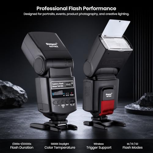 Image of Simpex 621RX Universal Electronic Flash Speedlite with In-Built Wireless Trigger | DSLR Camera Flash for Canon, Nikon, Pentax & Olympus | Standard Hot Shoe Mount | Adjustable Flash Output | High-Speed