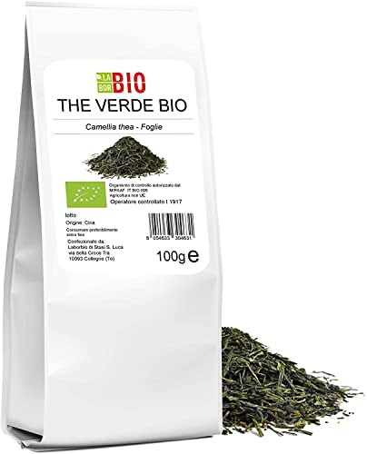 Tè verde foglie Chun Mee Bio 100 g - Infusi Tisane Colazione - 100% Naturale Vegan - Laborbio