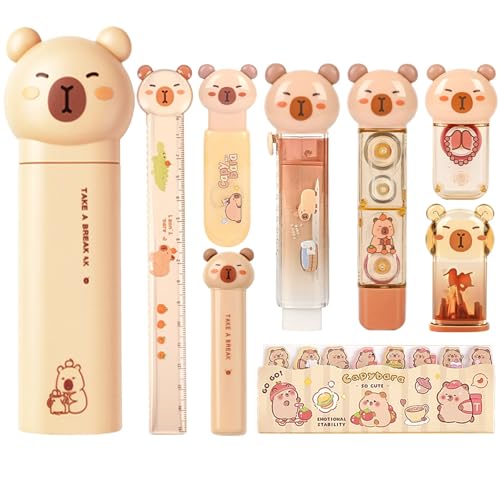 Capybara Stationery Set,Cute Capybara School Supplies,Stationary Gift Set, Japanese Stationery...