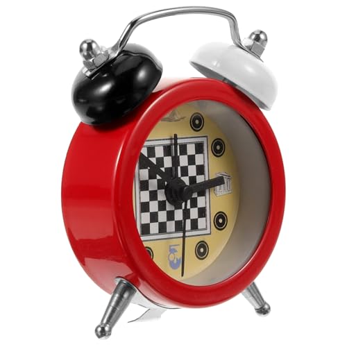 OSALADI Reloj Despertador de Mesa Mini de Metal Temporizador de Ajedrez Diseño Compacto y Silencioso para Escritorio Dormitorio y Decoración Práctica