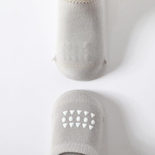 Non Slip Toddler Ankle Socks with Grippers 1t-3t, Cotton Baby Boy Socks 6-12 Months, 6 Pairs4