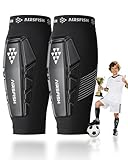 AirsFish Schienbeinschoner Kinder Fußball – Ultra-leichte Fußballausrüstung für Jungen und Mädchen, mit PU Shock Core & Silikon-Grip, atmungsaktive Schienbeinschoner für Fußball