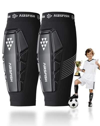 Soccer Shin Guards Kids Youth, Shin Protector for Boys Girls Men Women, Shin Pads Defender, Lightweight Calf Protective Gear, Breathable Canilleras de Futbol para Niños
