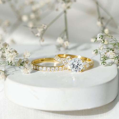 Certified Moissanite Bridal Ring Set, D-Vs1 Quality, Moissanite Engagement Ring with Enhancer - Ready To Gift3