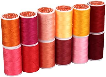 Multi-Purpose Thread for Sewing, 200Y/Spool 40S/2, Polyester Sewing Threads Kits for Sewing Machine & Hand Sewing (12 Bright Colors)