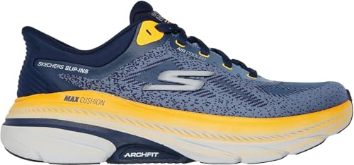 Skechers - Mens Max Cushioning Arch Fit 2.0 - Cool Core Slip On Shoes, Color Navy/Orange, Size: 10 XW US4