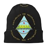 Nicaragua Emblema Nacional Gorro Punto Invierno Hombre Mujer Unisex Suave Lana Cálido Elástico Adulto Clásico Beanie Hat con Forro Grueso Cálido Regalo para Women Men Dad
