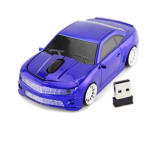 Usbkingdom Wireless Mouse, 2.4Ghz 1600Dpi Sport Car Shape Wireless Mouse Ergonomic Optical Cordless Computer Mice With Usb Receiver For Pc Laptop Computer Blue #TOP2