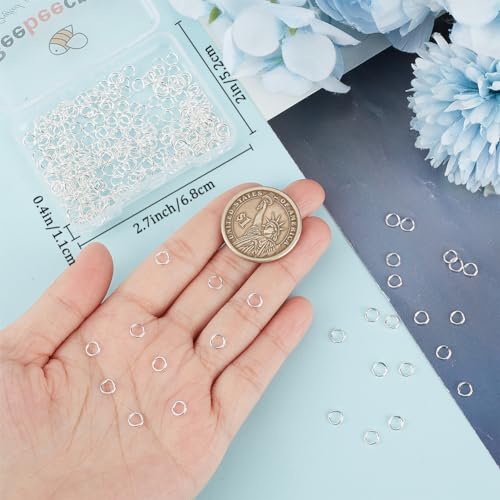 Beebeecraft 1 Box 300Pcs 5mm Single Loop Jump Rings Stainless Steel Silver Open Jump Ring O Connectors for Jewellery Making Bracelets Necklace Supplies DIY Craft - Image 3