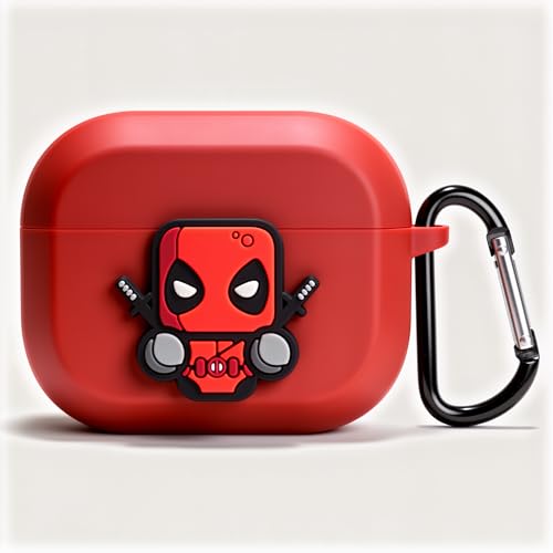 Image of Silicone Cover Compatible with Oneplus Buds Nord 3r (2025), Soft Silicone 360 Full Protection Dust-Proof Shockproof Case Cover with Hook (Cover Only) (Dead-Pool)
