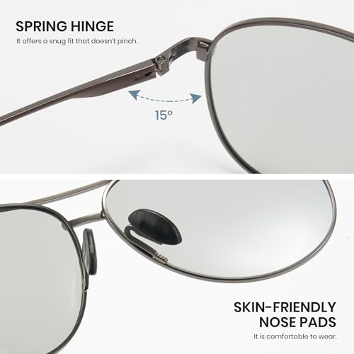 Image of Cyxus Aviator Sunglasses for Men Polarized UV400 Protection 1489 | Anti Glare,Davos Style,Military Pilot Sunglasses,Ideal for Driving Hiking Travel Outdoor Activities